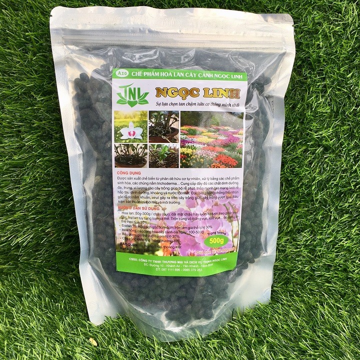 Phân dê tan chậm hữu cơ Ngọc Linh A10 gói 500g.