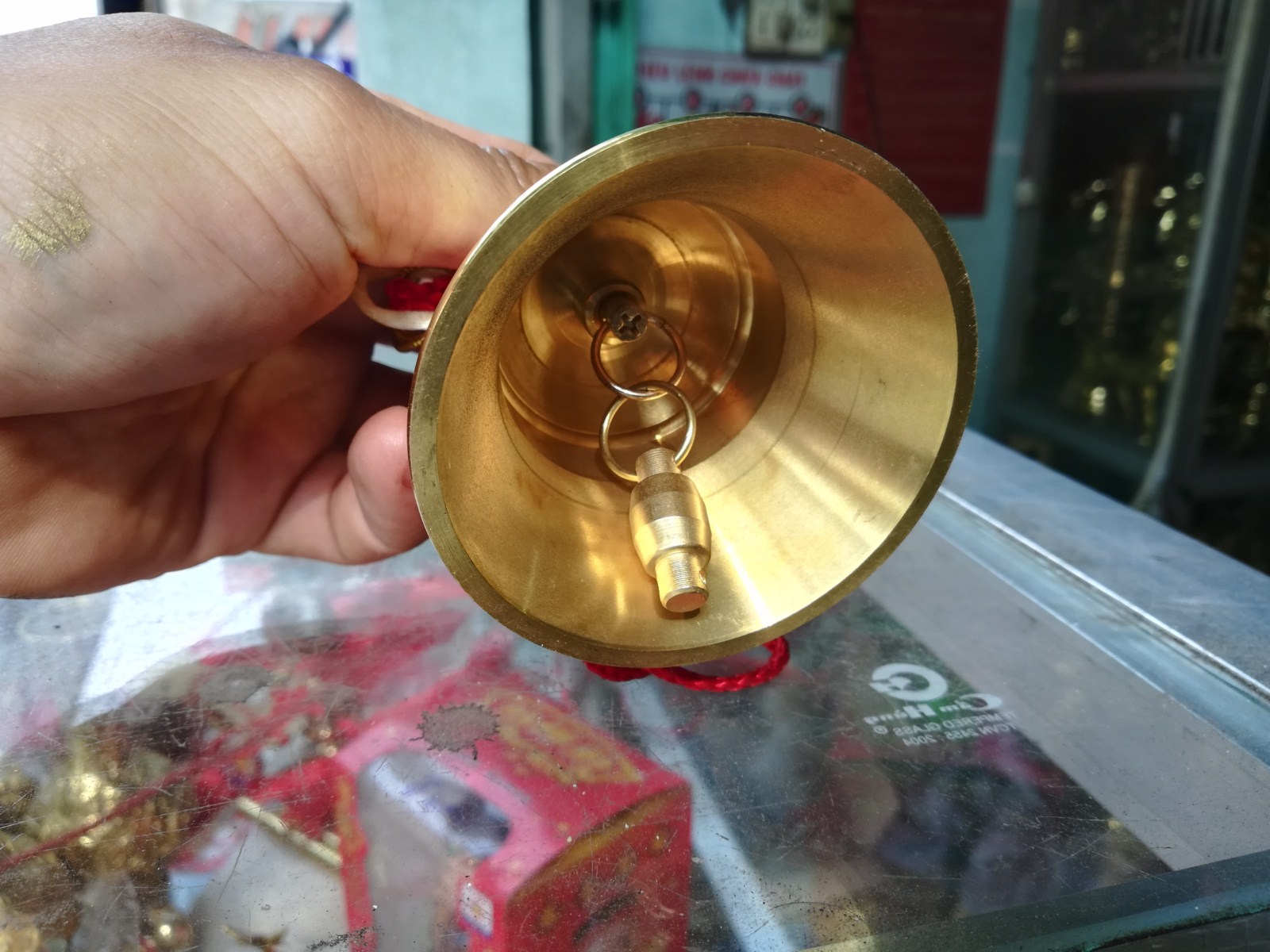 [Hàng đẹp] Chuông lắc đồng đk 7cm nguyên khối