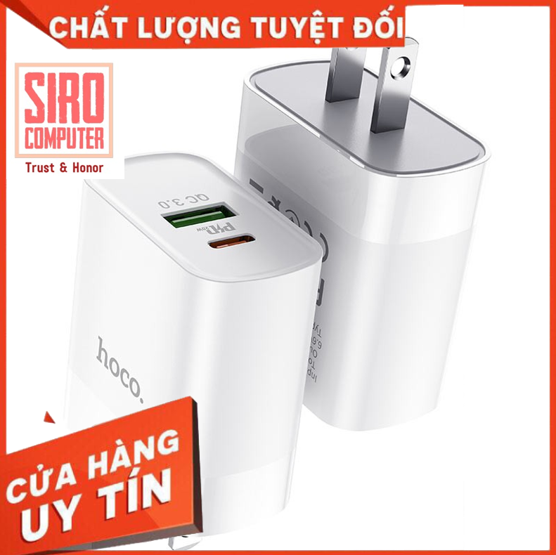 Củ sạc nhanh Hoco C80 2 cổng sạc PD 20w QC3.0 (USB + TYPE-C)