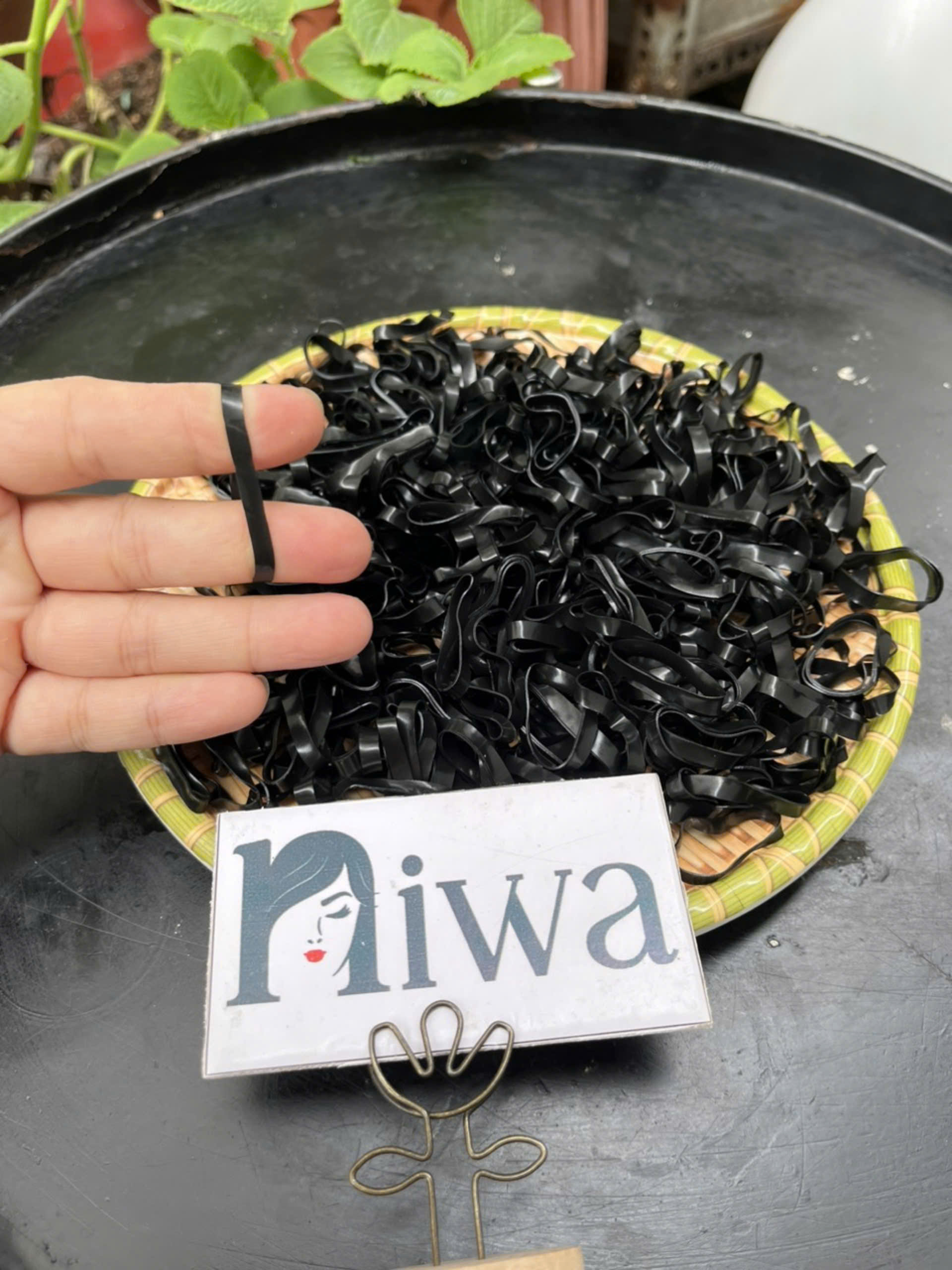 (CÂN ĐỦ) 100 gram Thun Cột Tóc Đen Bản To, Chun Buộc Tóc Siêu Dai