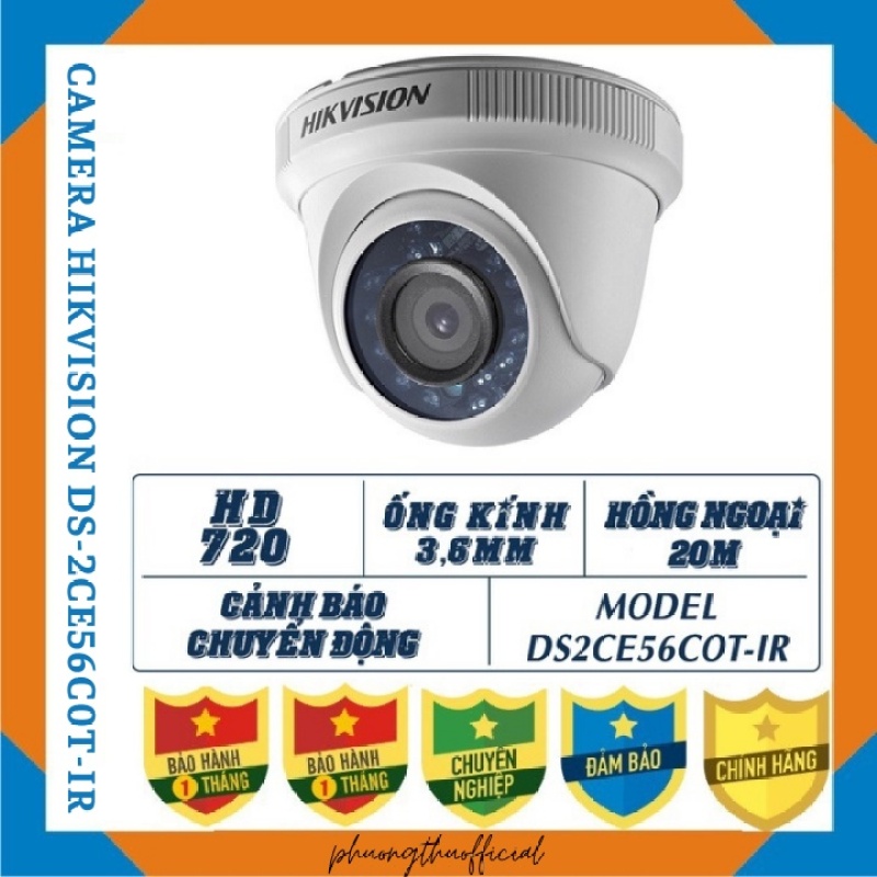 Camera Hikvision DS-2CE56C0T-IRP , Camera dành cho đầu ghi-Cảm biến High-Performance CMOS 1MP , 1280x72025fps