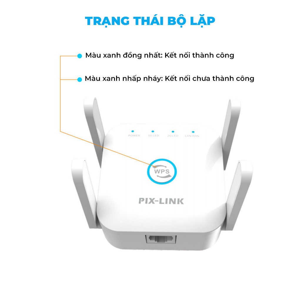 Bộ kích sóng Wifi 5G PIX-LINK LV-AC24 Pro tần số kép AC1200M mở rộng vùng phủ sóng thêm 50m, cực khỏe - hàng chính hãng
