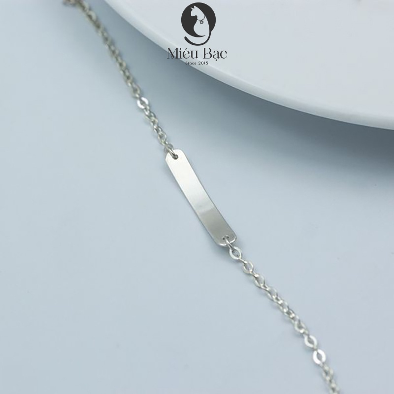 Lắc tay bạc nữ họa tiết dây xích khắc tên chất liệu bạc 925 thời trang phụ kiện trang sức nữ Miêu Bạc L400224