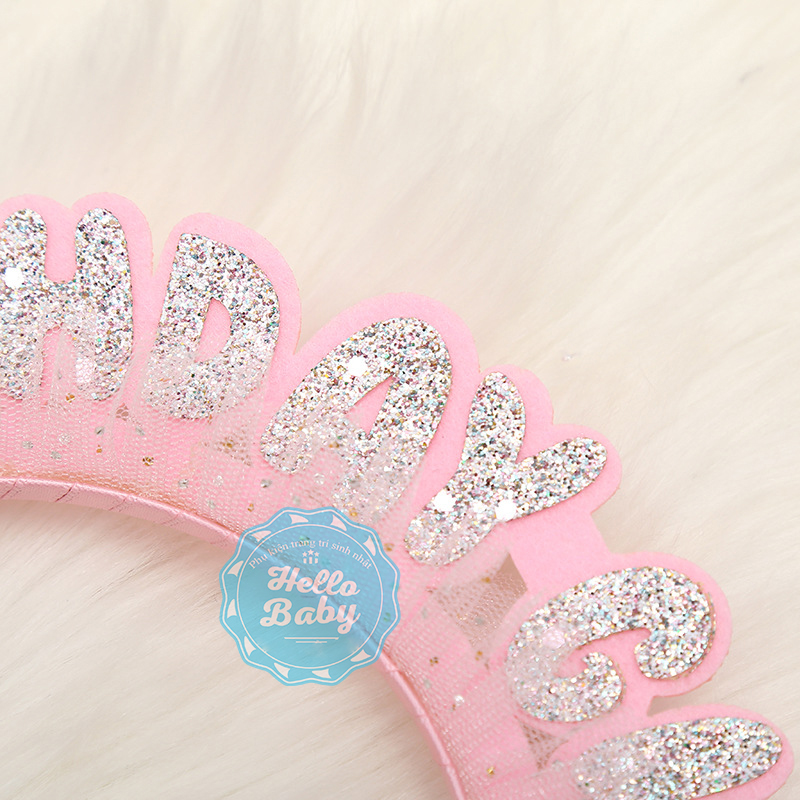 Bờm nhũ Happy Birthday trang trí sinh nhật - HelloBaby