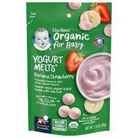 (Hàng air 6 vị) Sữa chua khô Gerber YOGURT MELTS nhập Mỹ 28g