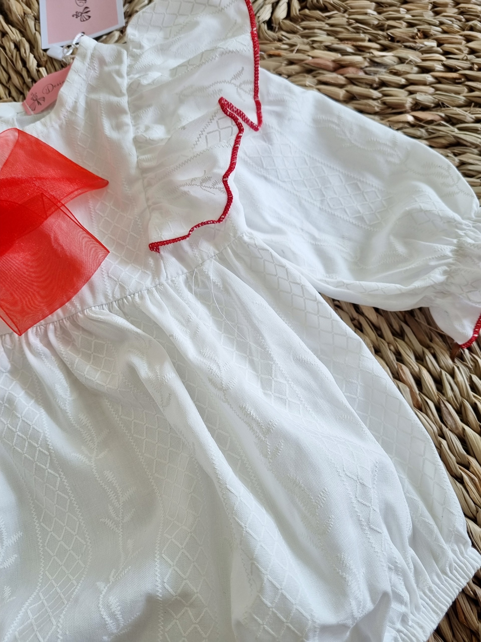 [HCM]BODY HANDMADE NƠ VON LỤA  HỌA TIẾT MÀU ĐỎ CỰC SANG
