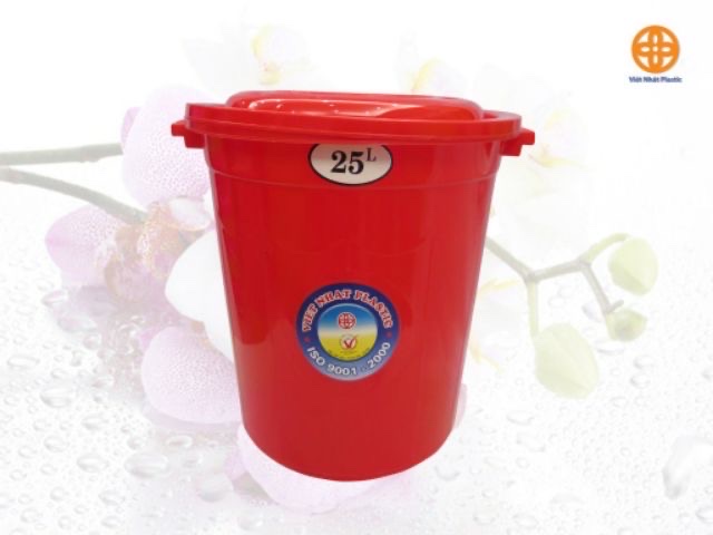 Thùng nhựa tròn có nắp đựng nước Việt Nhật. Dung tích lớn 25-35-50-60 Lít. Nhựa dày dặn đựng đồ đa năng