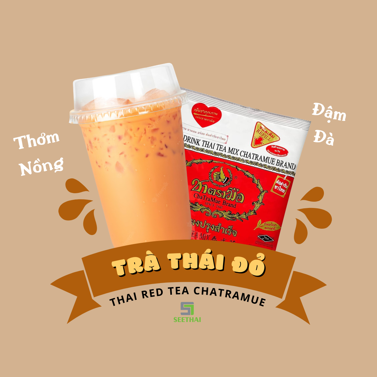 Trà thái xanh trà thái đỏ CHATRAMUE pha trà sữa Thái đúng chất