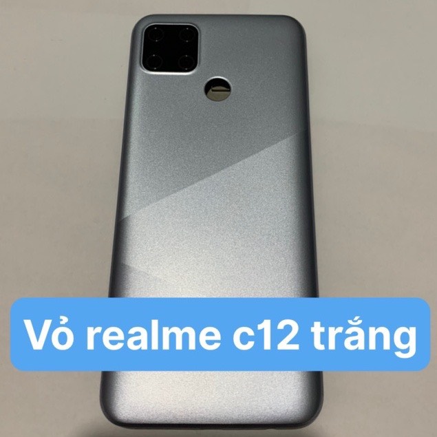 Bộ vỏ Realme C12 full gồm lưng, sườn, phím bấm, kính camera / khung xương, lưng vỏ realme c12