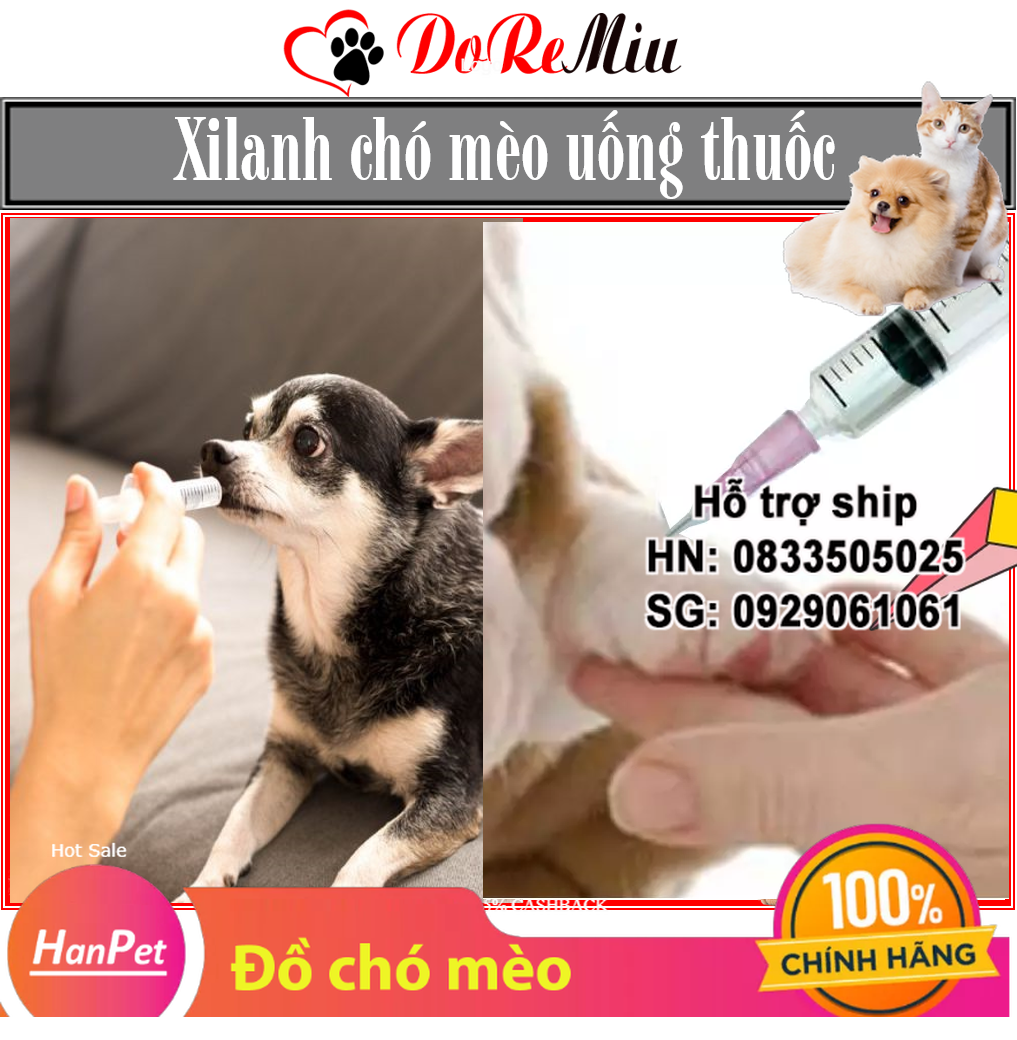 Hanpet- Xilanh cho chó mèo - dụng cụ cho thú cưng uống sữa uống thuốc tiêm thuốc
