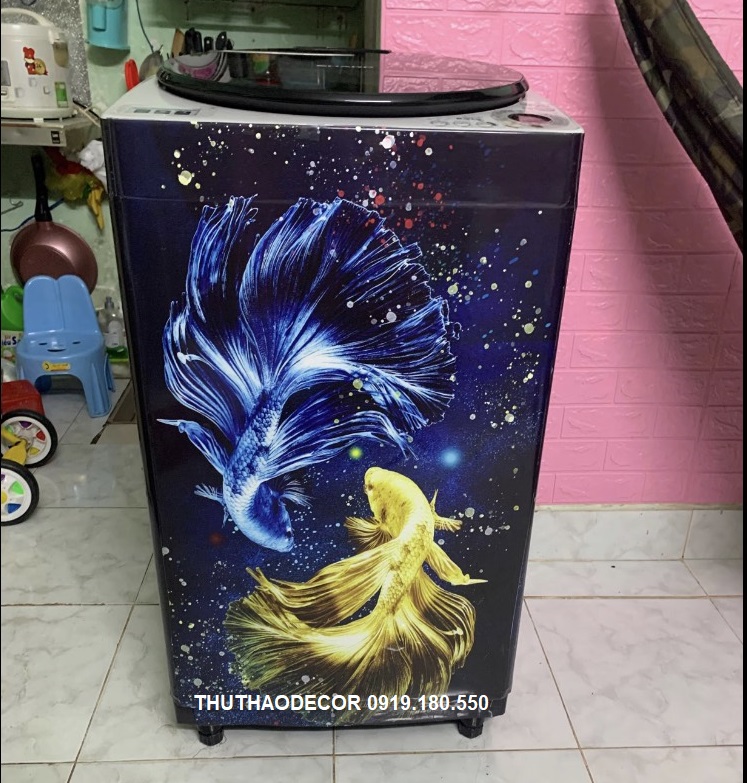 DECAL DÁN MÁY GIẶT KHỔ 60x90 CM - TỦ LẠNH MINI - THUTHAODECOR