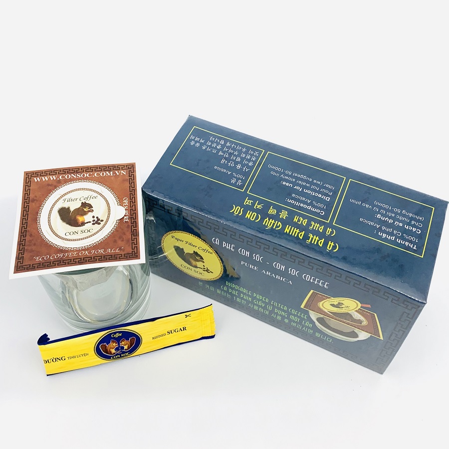 Cà phê Con Sóc Phin Lọc Xanh Đơn( Hộp 10 Gói)