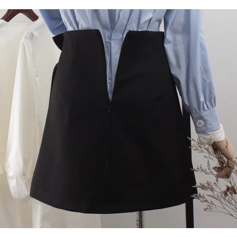 MERSHE • Chân Váy Chữ A Chỉ Nổi Buộc Nơ [MSV333]