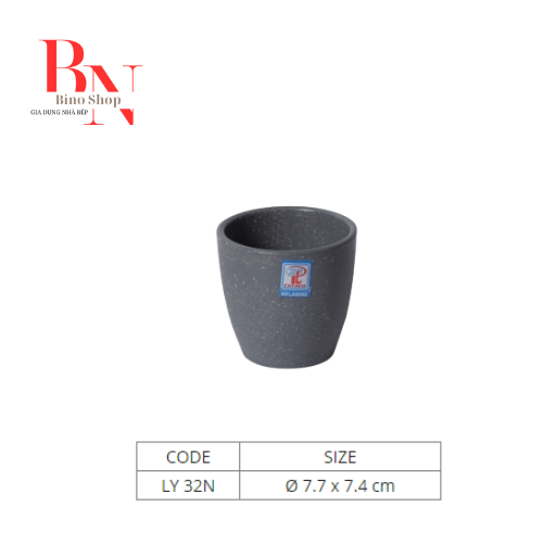 Ly Nhựa Melamine Lùn Nhám Xám - 200ml