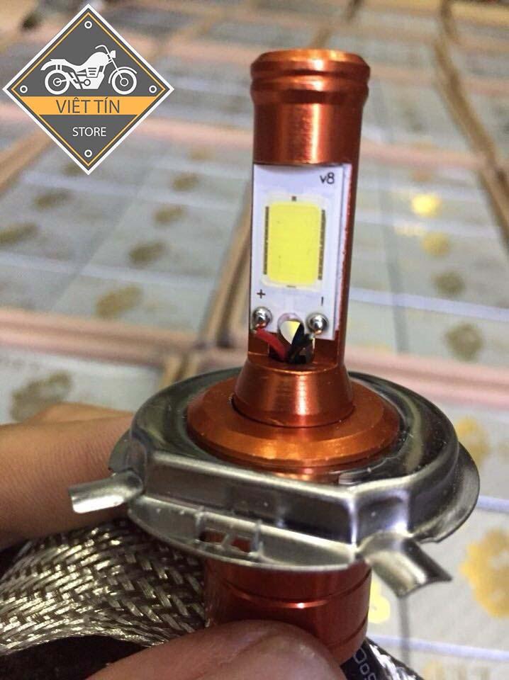 ĐÈN PHA LED CYT 2 TIM LED TRẮNG KC13 H4 (dùng điện acquy 12v) - Việt Tín