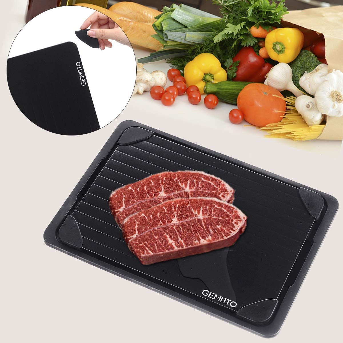 Thớt rã đông GEMITTO (kèm khay hứng nước)