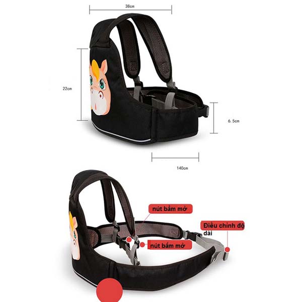 Đai đi xe máy cho bé- địu trẻ em đi xe máy- đai xe máy cho bé từ 1 đến 12 tuổi- địu nhiều tư thế- địu an toàn cho bé