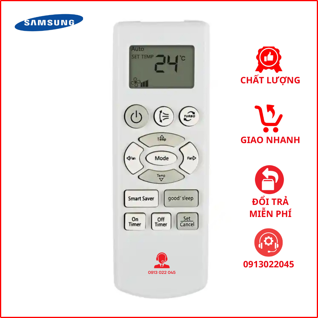 Điều khiển điều hoà Samsung (Trắng nhỏ mới)