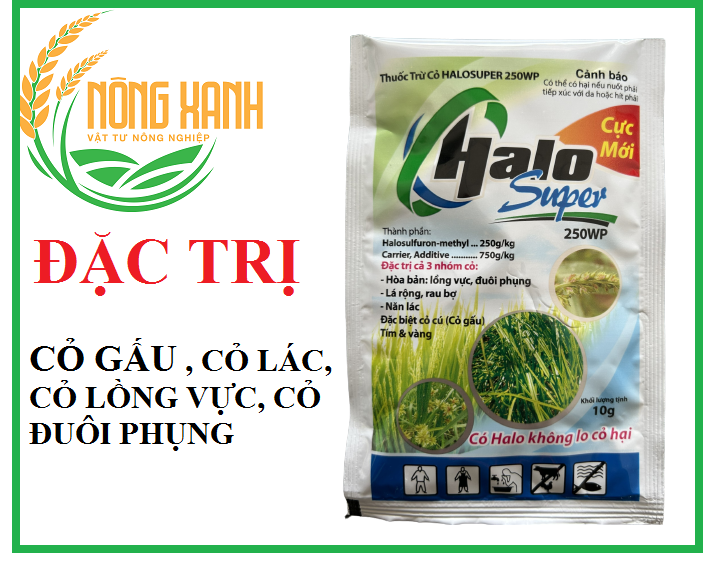 Thuốc halo super 250wp - trừ cỏ gấu - cỏ đuôi phụng - gói lớn 10g