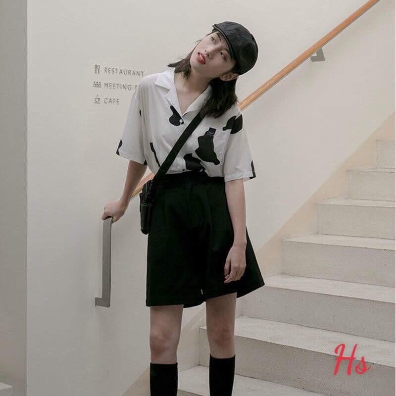 Áo sơ mi nam nữ bò sữa siêu cute
