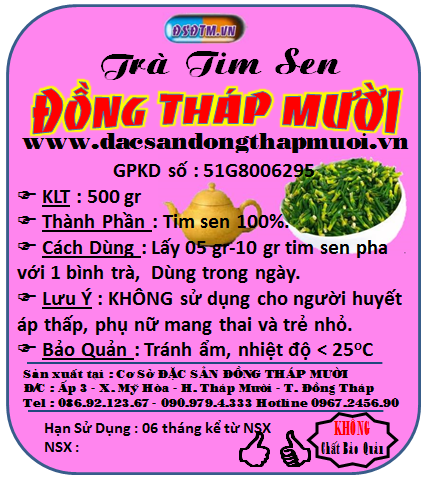 Tâm sen nguyên chất 100%, 500gr/hộp (nguyên hạt)