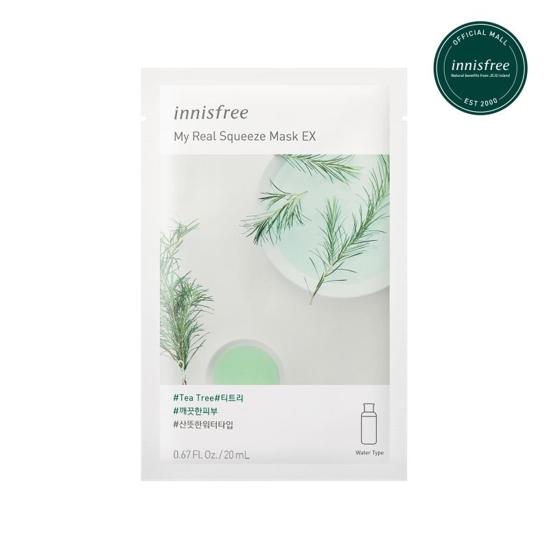 Mặt nạ giấy dưỡng ẩm & kháng khuẩn từ cây trà Innisfree My Real Squeeze Mask - Tea Tree 20ml