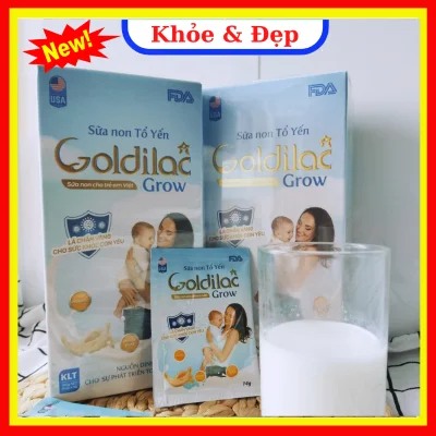 Sữa non tổ yến Goldilac Grow - 1 hộp 28 gói 392g - Cam kết sản phẩm chính hãng