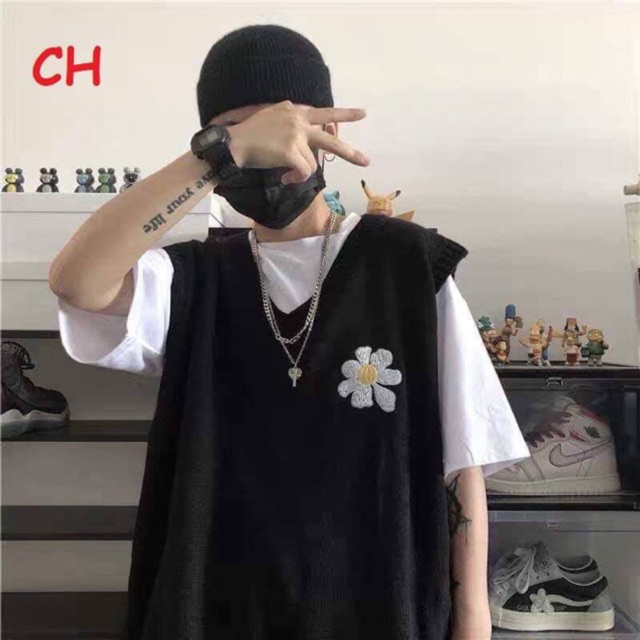 Sét áo gile hoa kèm áo sơ mi COH0320