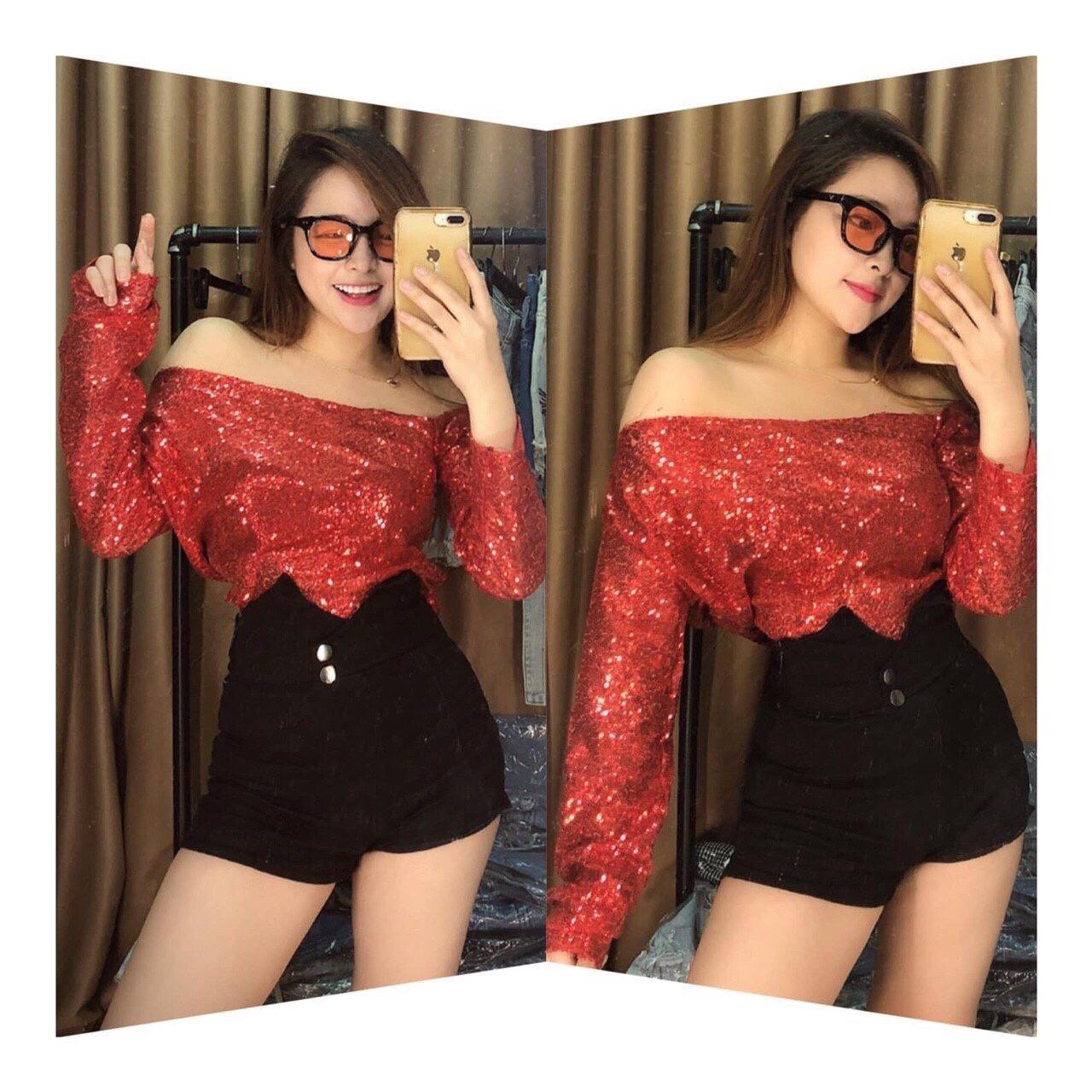 Áo kim sa lệch vai siêu hot hg