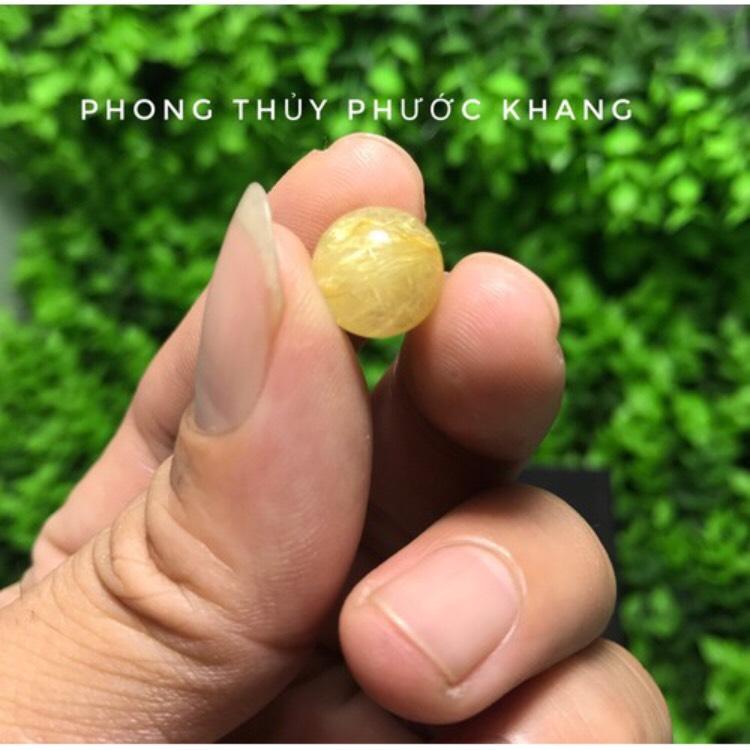 1 Hạt đá lẻ thạch anh tóc vàng size 11 li loại đẹp