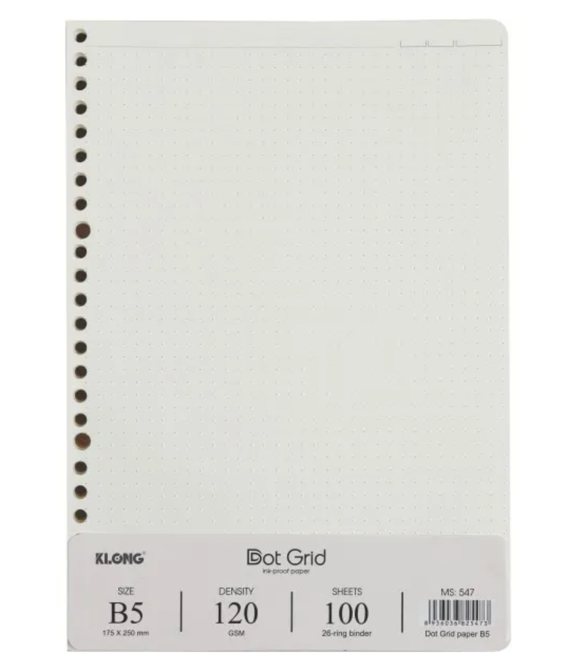 Ruột sổ còng Dot Grid B5 Klong - 100 tờ MS 547-SỔ KLONG