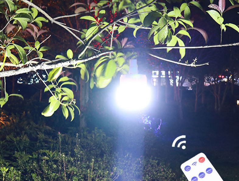 Bóng Đèn Led Tích Điện Năng Lượng Mặt Trời 100w - Có Điều Khiển Từ Xa - 5 Chế Độ Sáng