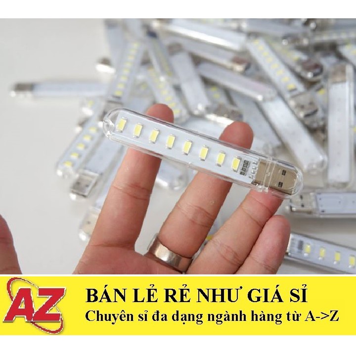 Đèn Led Cổng Usb 8 Bóng Siêu Sáng- Trong Suốt