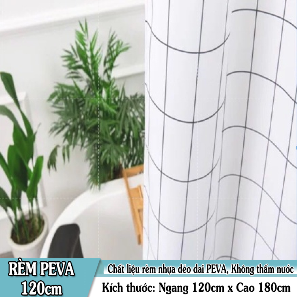 Rèm Phòng Tắm / Rèm Cửa Sổ Họa Tiết Sọc Ô Vuông ( 180cm X 180cm ) Loại 1