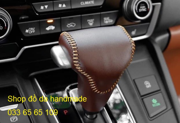 Bọc cần số xe Honda CRV bằng da thật