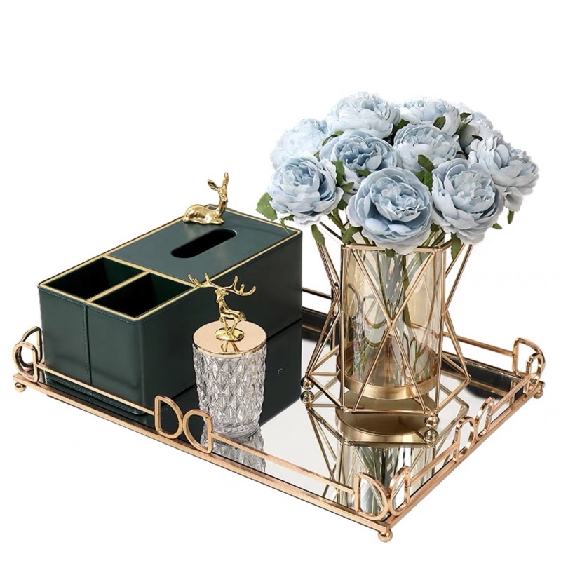 Khay đựng nước hoa mỹ phẩm pha lê