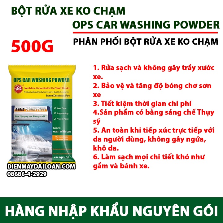 COMBO 10 GÓI BỘT RỬA XE KHÔNG CHẠM OPS Cao Cấp