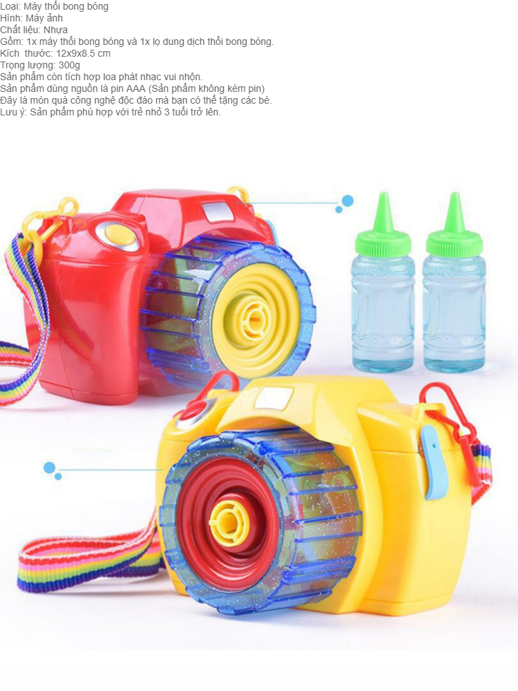 Máy ảnh thổi bong bóng đáng yêu cho bé