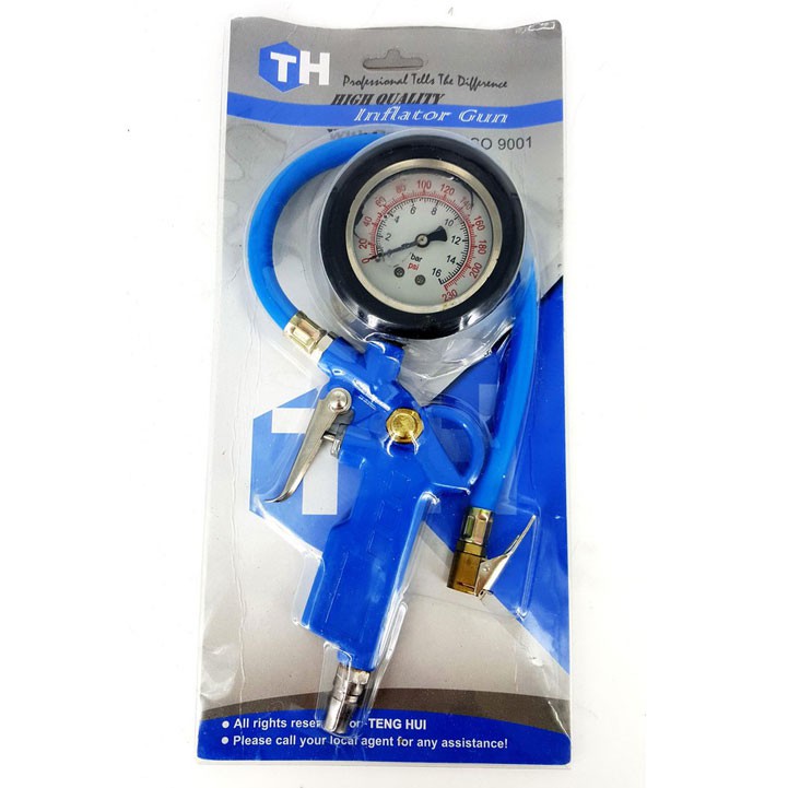 Tay bơm lốp xe có đồng hồ dầu siêu bền