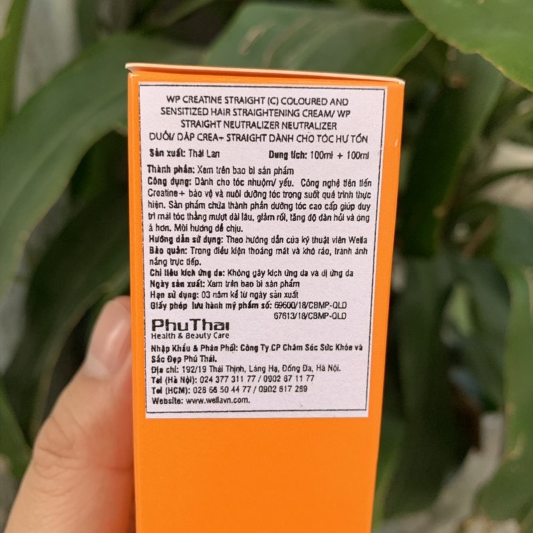 Bộ thuốc duỗi tóc Wella Creatine Straight 100ml x2 ( mới)