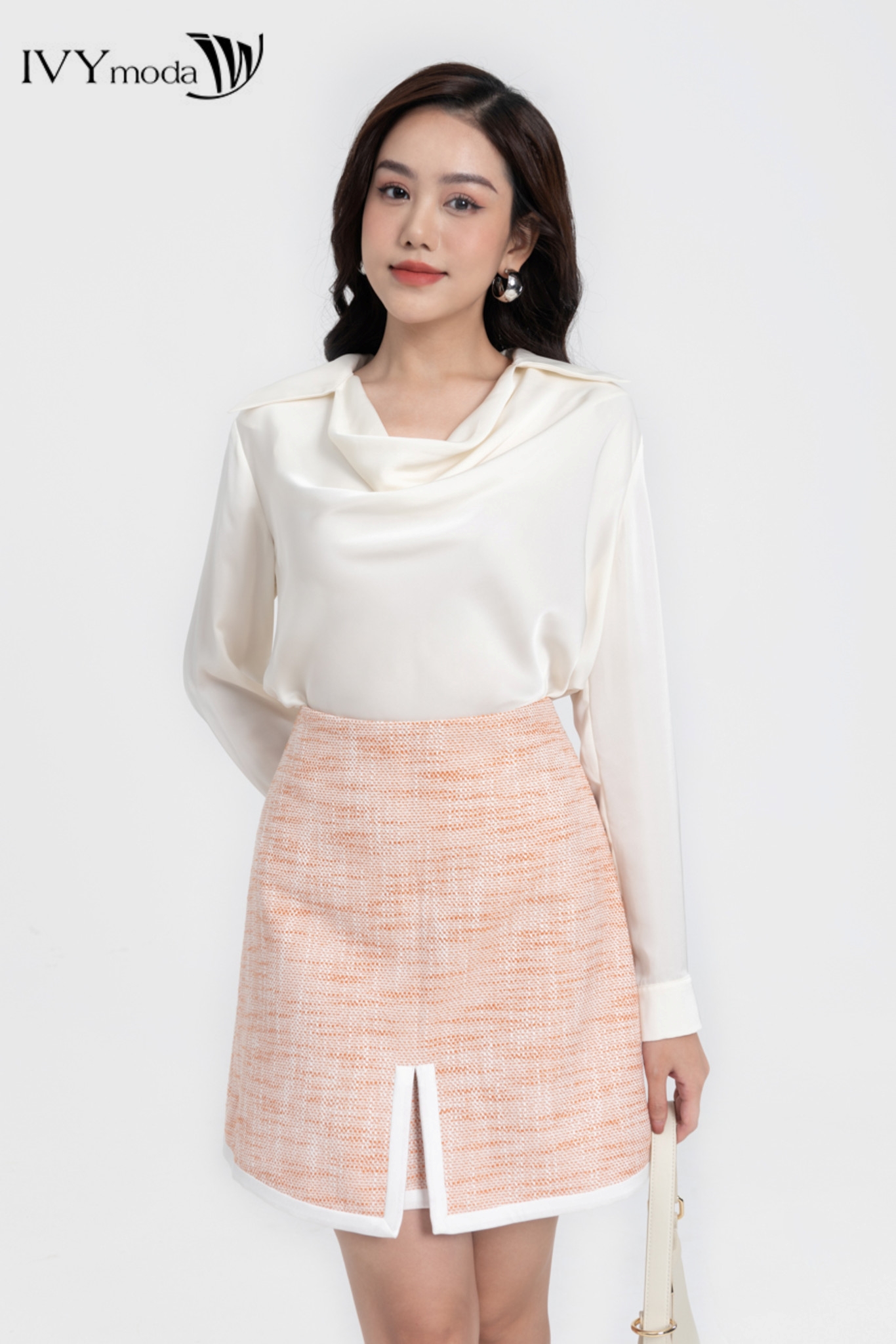 Chân váy tweed chữ a ivy moda 31m7985