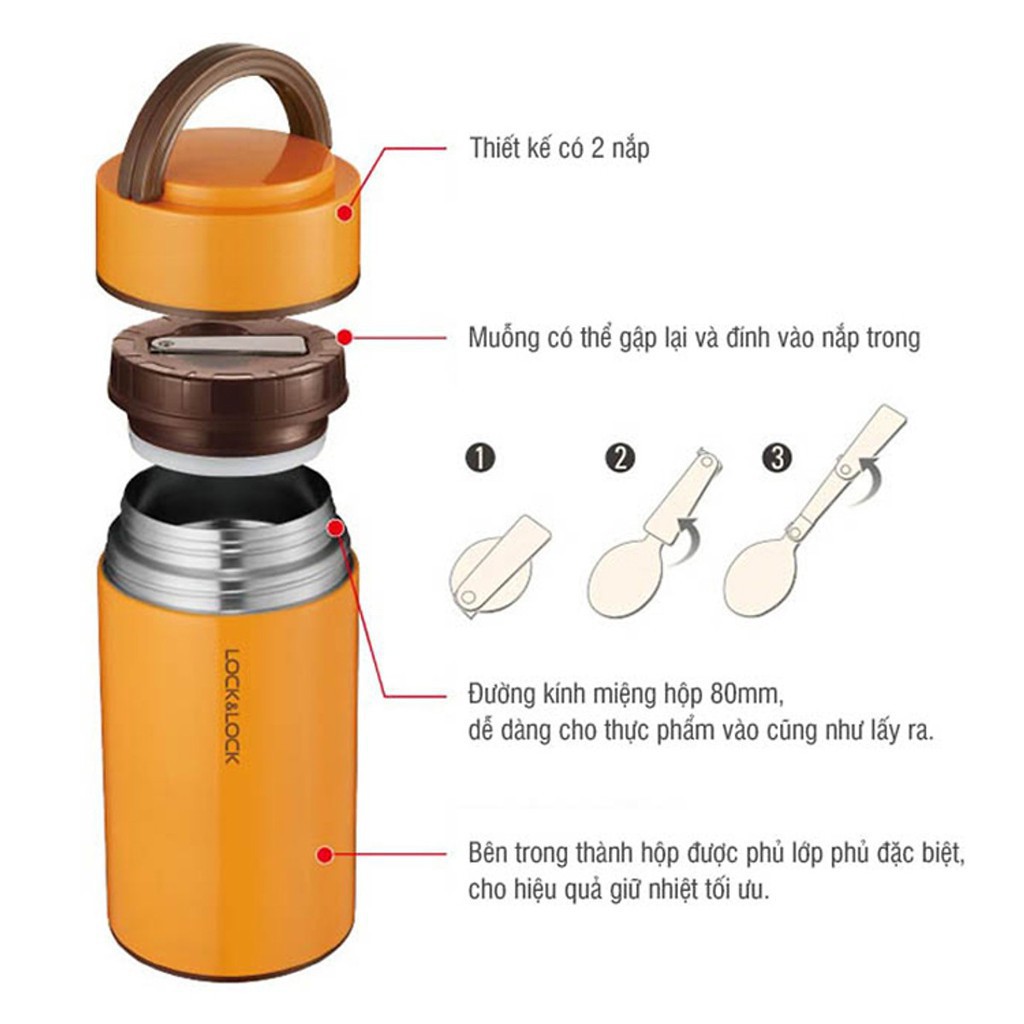 Bình ủ cháo giữ nhiệt Lock&Lock LHC8023