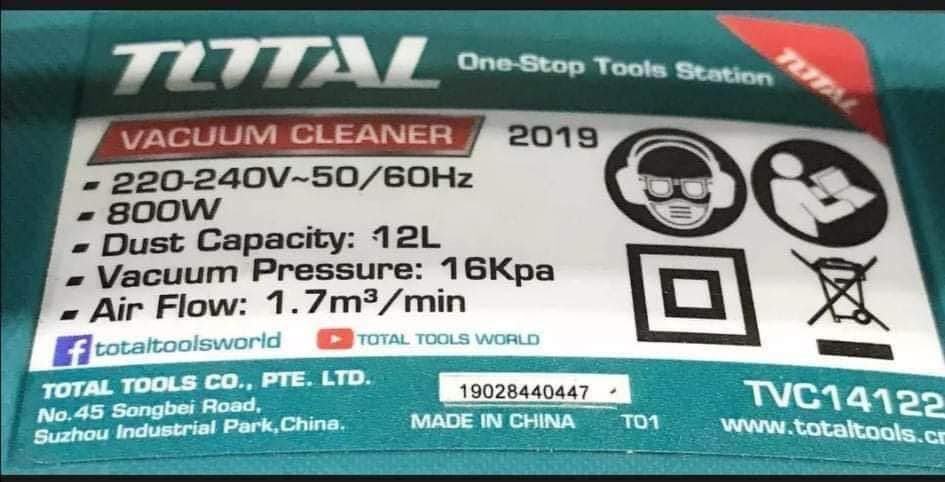 [HCM]Máy hút bụi 12 Lít 800W Total TVC14122 ( hút khô & ướt )