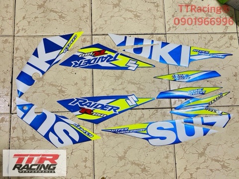 [HCM]Tem Suzuki Raider xanh GP 2018