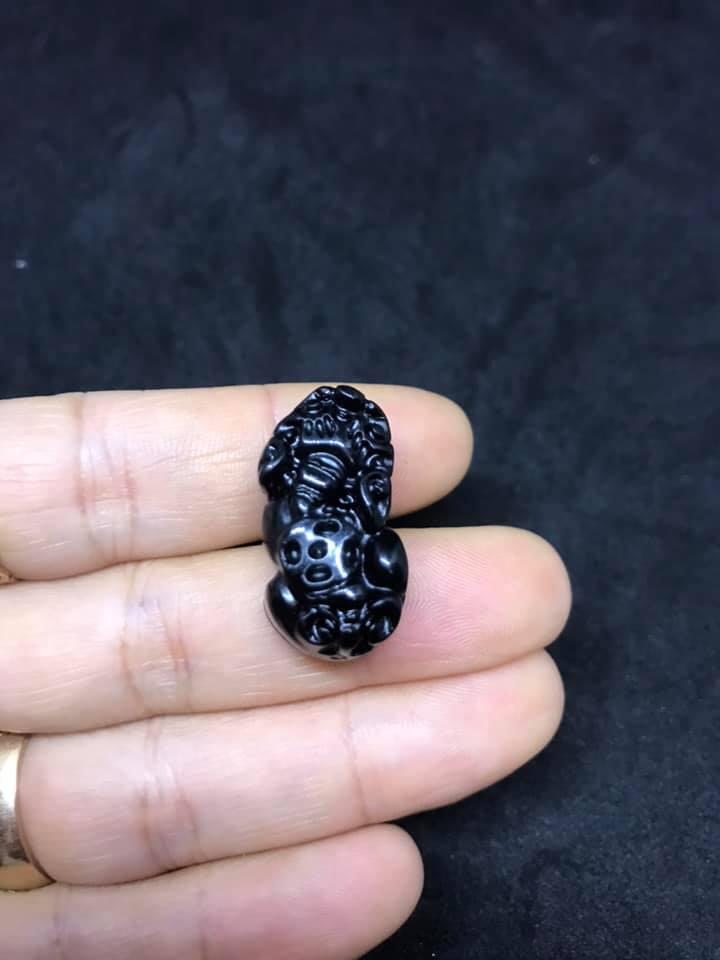 [HCM]MẶT TỲ HƯU ĐÁ NÚI LỬA Obsidian 1A_Nhỏ- TẶNG KÈM DÂY ĐEO