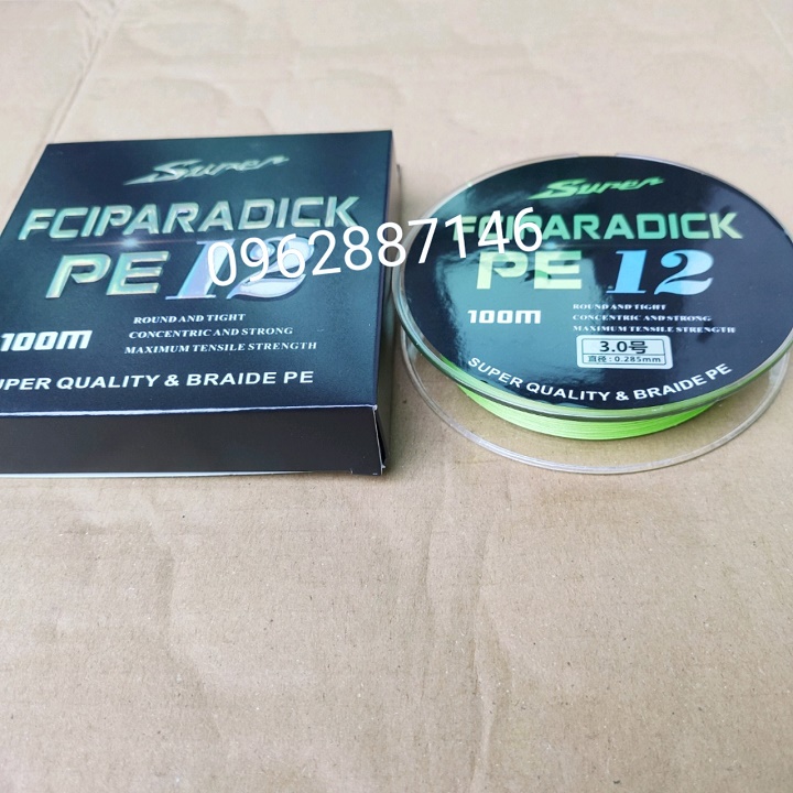 dù câu cá pe  x12 tải cá 72kg 100m