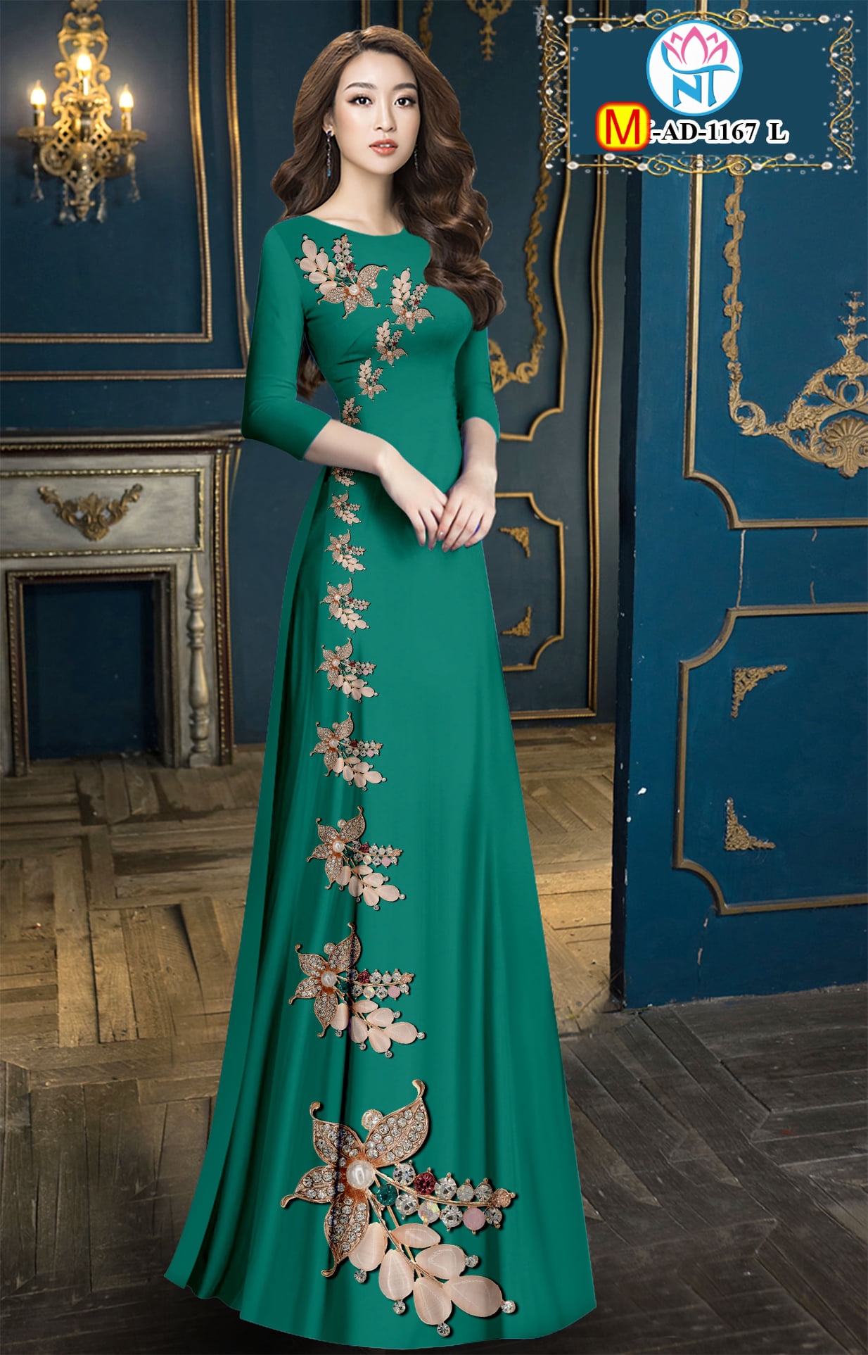 Vải áo dài 3D - M 1167