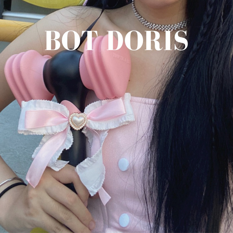 Nơ gắn lightstick kpop đính đá, phụ kiện trang trí lightstick handmade BOT DORIS