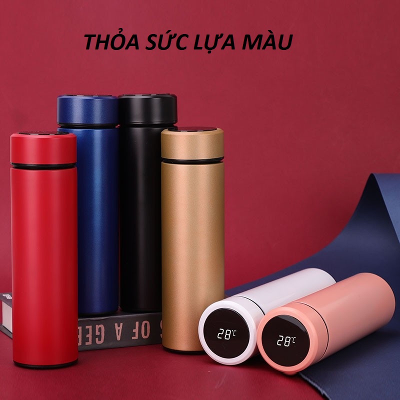 Bình Giữ Nhiệt, Bình Nước Giữ Nhiệt Thông Minh Có Đèn Led Báo Nhiệt Độ 500ml, Bình giữ nhiệt cao cấp, Bình giữ nhiệt hiển thị nhiệt độ, Bình Giữ Nhiệt Nóng-Lạnh
