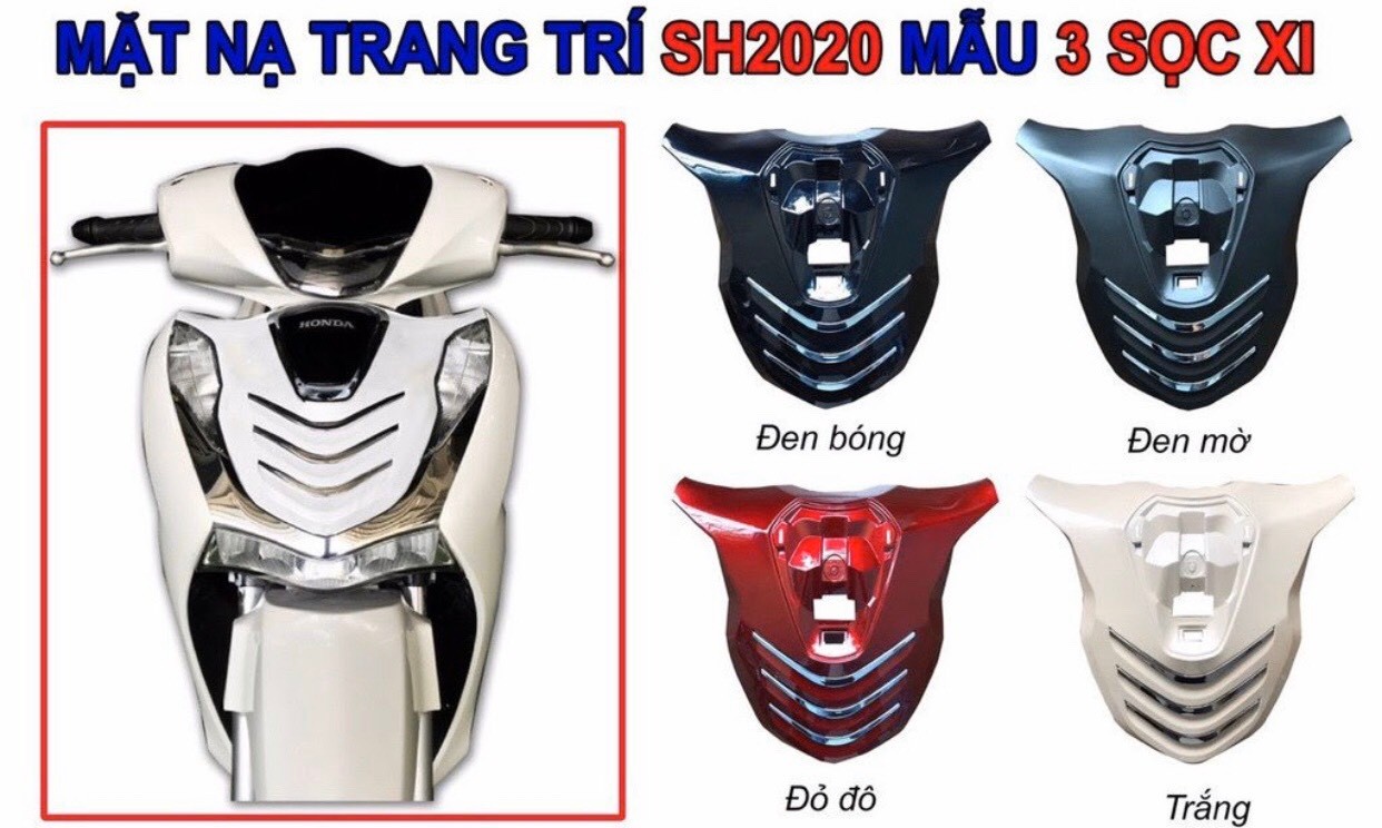 Mặt nạ xe SH đời 2020 kiểu 3 sọc xi - 390